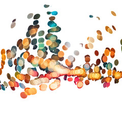 Abstract image of multicolored bokeh lights on black