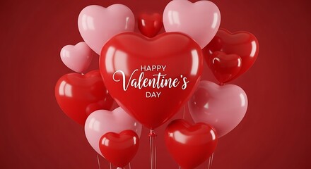 Celebrating valentine's day with a cluster of heart-shaped balloons.