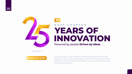 25th anniversary colorful gradient corporate banner with modern minimal number design