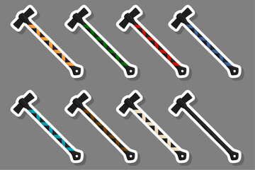 Naklejka premium big kit steel axes with wooden handle