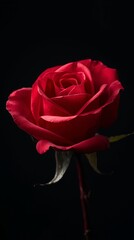 Ultra realistic red rose flower macro,