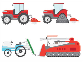 米農家の農業用機械のイラスト素材。