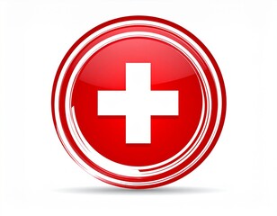Obraz premium Symbol of Care: Red Cross Button