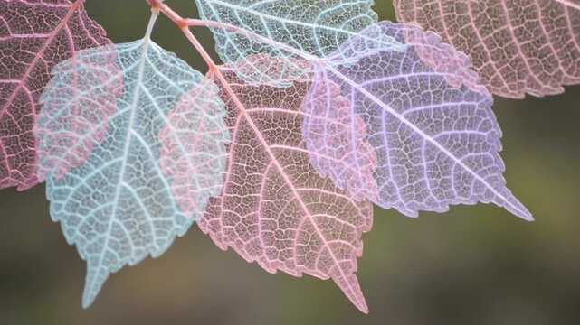 Close up of delicate translucent skeleton leaves. Natures intricate design, a fragile beauty concept for decorative backgrounds and natural art.