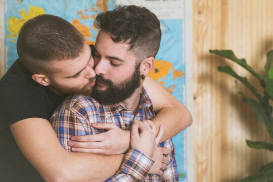 Young gay couple in love