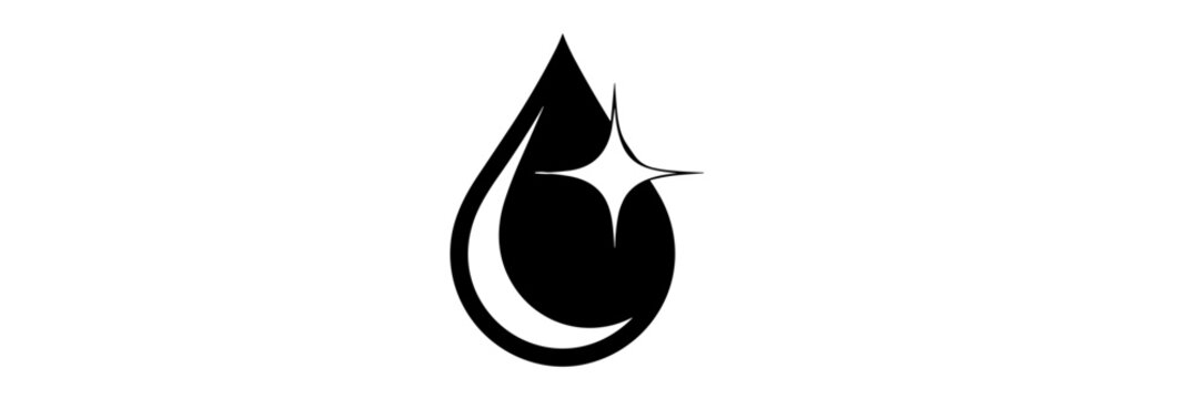 Minimalist shiny droplet vector symbol &ndash; Ideal for purity concepts, car detailing logos, or household cleaning products.