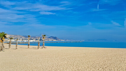 Sunny day over Alicante Beach.