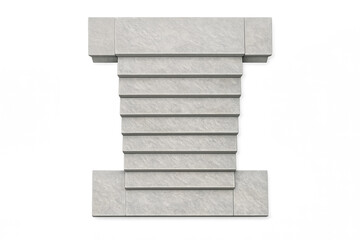 Obraz premium Classic stone column capital featuring ionic design on gray background