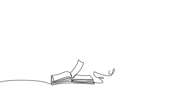 Back To School Supplies Continuous Line Animation With Backpack And Stationery