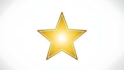 Obraz premium A bright golden star symbol with a gradient and a subtle glow, representing achievement, excellence, and success on a clean white background