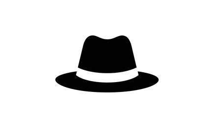 Black Fedora Hat Silhouette Icon