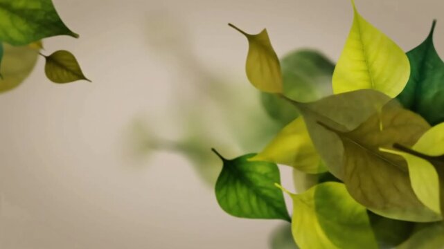 Close-up of vibrant green and yellow leaves with intricate vein patterns against a dark background evoking themes of nature growth and organic beauty for design projects