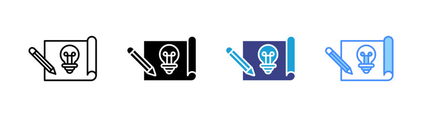 Sketching icon set multiple style collection © Ifanicon