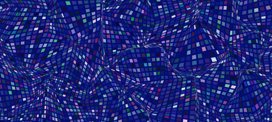 Abstract Futuristic Geometric Wave Mosaic Background