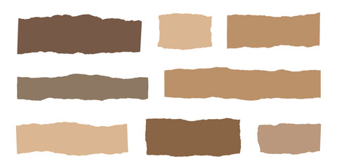 collection of torn and ripped cardboard and paper pieces with vintage grunge texture