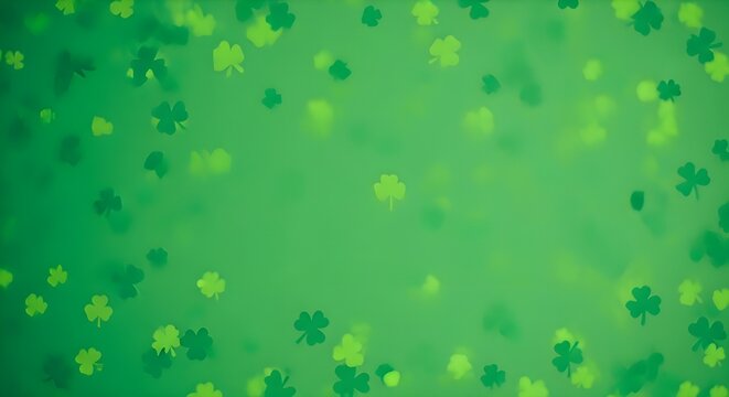 St patrick's day green shamrock background with clover leaves