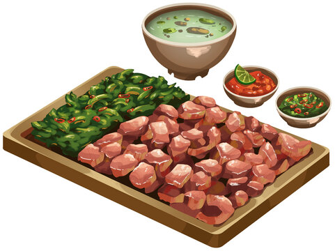 Sei Sapi East Nusa Tenggara Traditional Food Illustration
