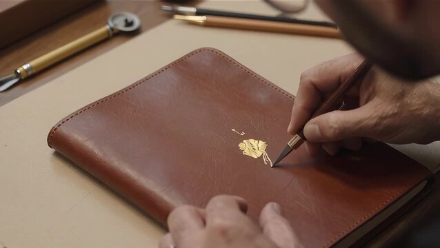 Crafting a Personalized Leather Notebook with Gold Embellishments