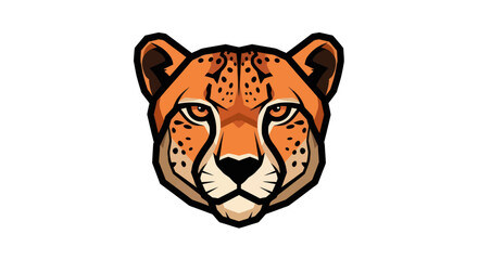 Cheetah head illustration on white © Geovani