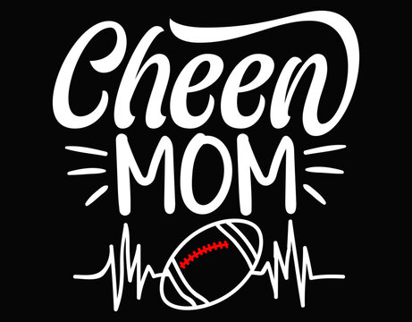 Cheen Mom Football Game Day Fan - printable editable vector art file.