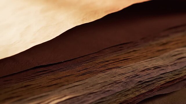 Close-up of textured, layered rock surface with warm hues