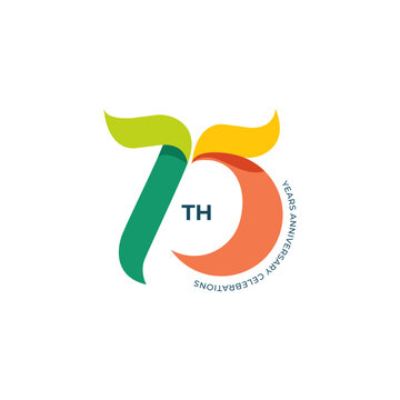 75 years anniversary celebrations logo design concept