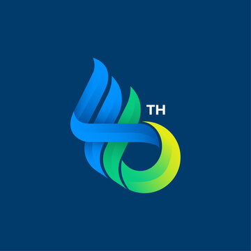 46 years anniversary celebrations logo design concept