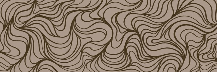 Fototapeta premium Beige abstract layered wavy pattern with soft white contours and elegant natural depth, great for luxury topographic, map visualization or meditative premium seamless designs