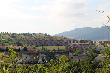 Housing residential area along Camino de Santiago toward Pamplona Navarra Spain July 2024