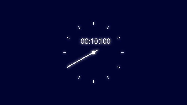 Clock spinning one minute timer animation. countdown timer clock. one minute countdown animation on 30 second.