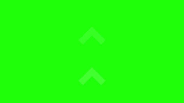 Upward Arrow Chevron Animation on Green Screen Progress Growth Concept