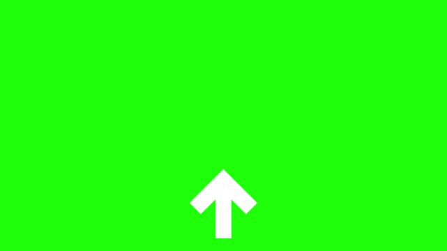 arrow on a green background. Moving arrow to the top Animation 4K