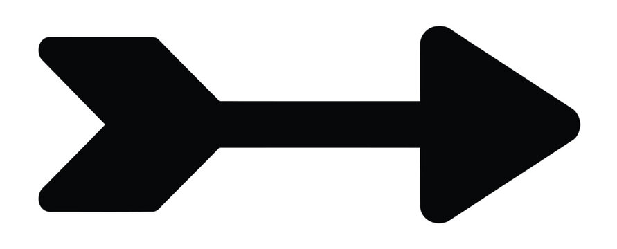 Vector graphic of a black double headed arrow pointing left and right on white