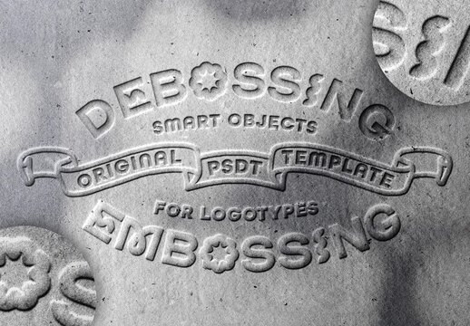 Embossing & Debossing Logo Effect Mockup