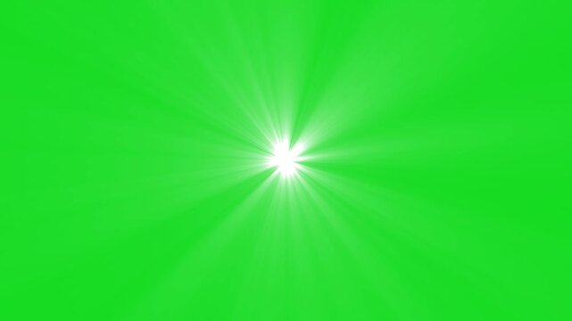 High quality stock footage of sun rays light effects on green screen background. Optical Lens flare effect and shine ray moving, overlay.