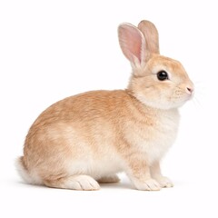 Obraz premium Realistic Rabbit Side View Isolated on White Background for Biology Study