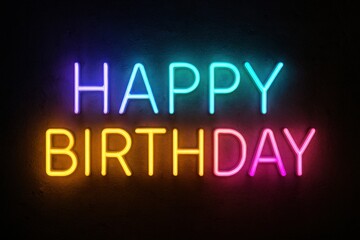 Obraz premium Vibrant neon sign spelling 