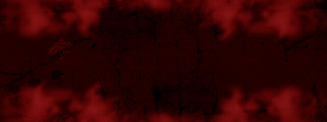 Dramatic dark red textured wall featuring deep cracks and soft atmospheric smoke. Perfect for horror, intense gaming backgrounds or moody industrial designs © sutthichai