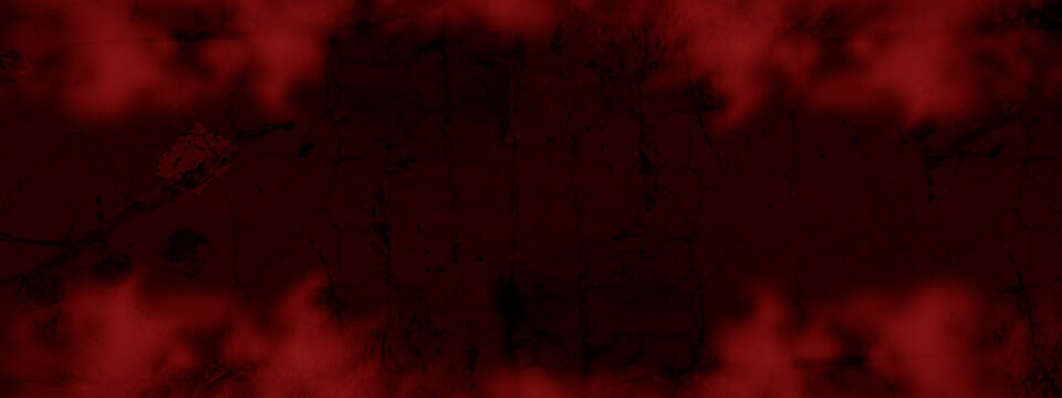 Dramatic dark red textured wall featuring deep cracks and soft atmospheric smoke. Perfect for horror, intense gaming backgrounds or moody industrial designs