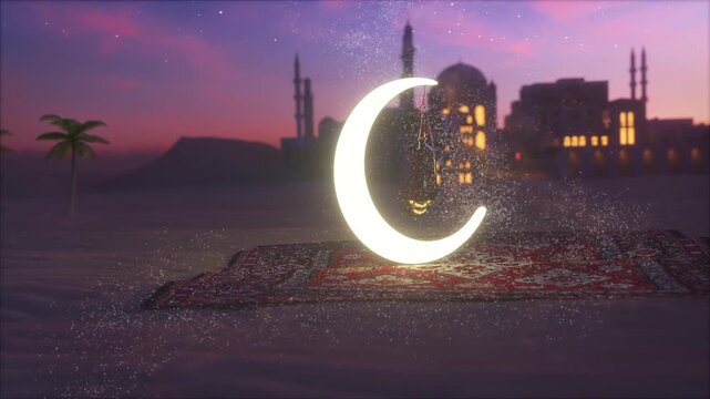Eid Al Fitr mubarak vertical animated video arabic calligraphy, Eid Al Adha Vertical greeting video 4K Footage. 
