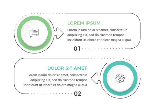 Infographic template with two options, comparison infographics