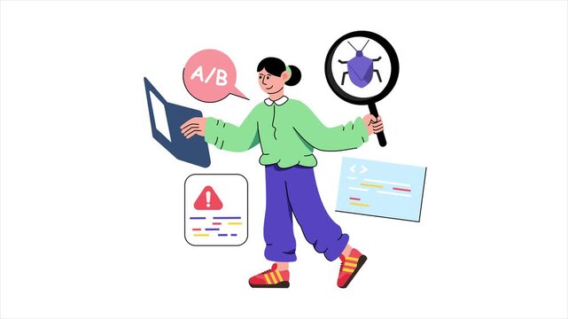 Software AB Testing Animation MP4 File
