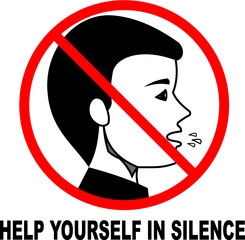 No talking sign in buffet area © Joaozinho Camargo