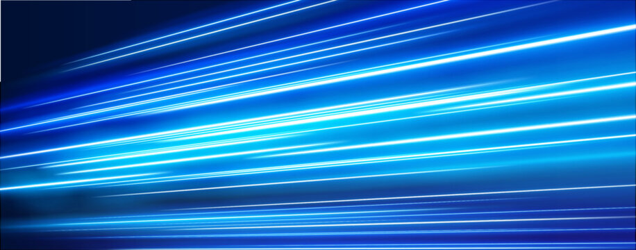Electric neon streams twist and overlap, creating dynamic paths of energy. Bright particles pulse along curves. Perfect for futuristic digital vector.