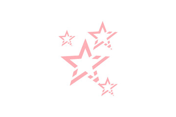 The pink star is located on a transparent background.