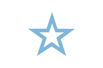 Obraz premium A light blue star is situated on a transparent background.