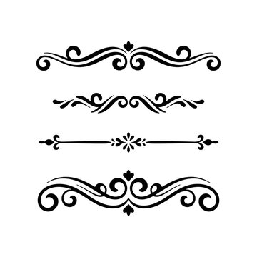 Elegant Flourishes: A collection of meticulously crafted ornamental design elements, showcasing a timeless aesthetic appeal for a diverse array of design projects and creative endeavors. 