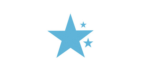 Obraz premium A bright, light blue star is perfect for celebrations, achievements, or a magical theme. Ideal for holiday greeting cards, banners, or decorations, set against a transparent background.