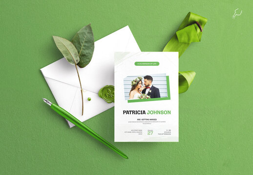 Floral Wedding Invitation Layout