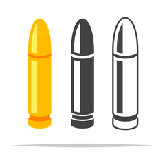 Bullet projectile icon transparent vector isolated illustration
